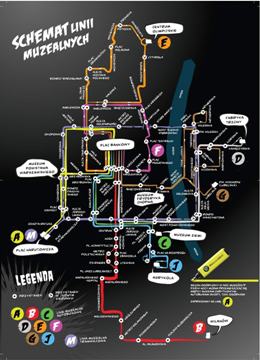 Mapa linii w Noc Muzeów w Warszawie