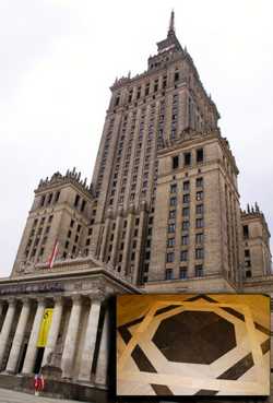 Pałac Kultury i Nauki – posadzka z czarnego wapienia dębnickiego i marmurów sudeckich