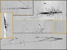 Przykładowy zestaw zdarzeń zarejestrowanych z detektorze ICARUS w 2010 roku, pochodzący z prezentacji Francesco Pietropaolo na konferencji Neutrino Telescopes 2011