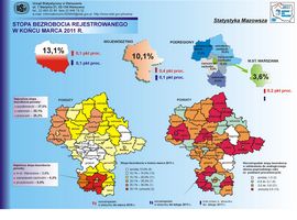 Stopa bezrobocia rejestrowanego na Mazowszu marzec 2011 r.