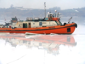 Lodołamacz na Wiśle fot.D.Tomczak