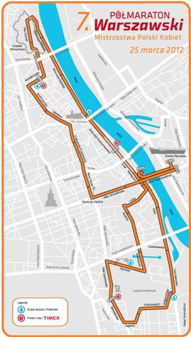 Trasa 7. Półmaratonu Warszawskiego