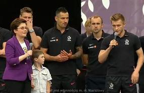 Polska reprezentacja w Strefie Kibica w Warszawie