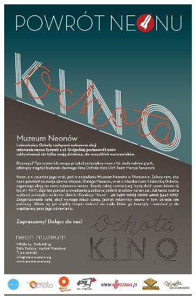 Plakat akcji ratujmy neon Kino Ochota