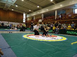 Albert z UKS Zdrowy Targówek podczas walki w koluchstylu