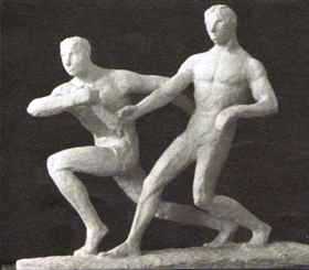 Pierwotna koncepcja rzeźby parkowej - gipsowy model roboczy. Fot. Adam Roman