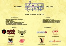 Gitarowe warsztaty kolędowe - plakat