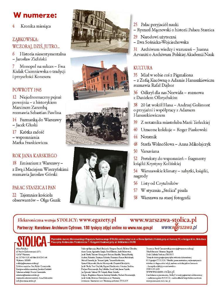Stolica nr 1-2, 2014. Spis treści