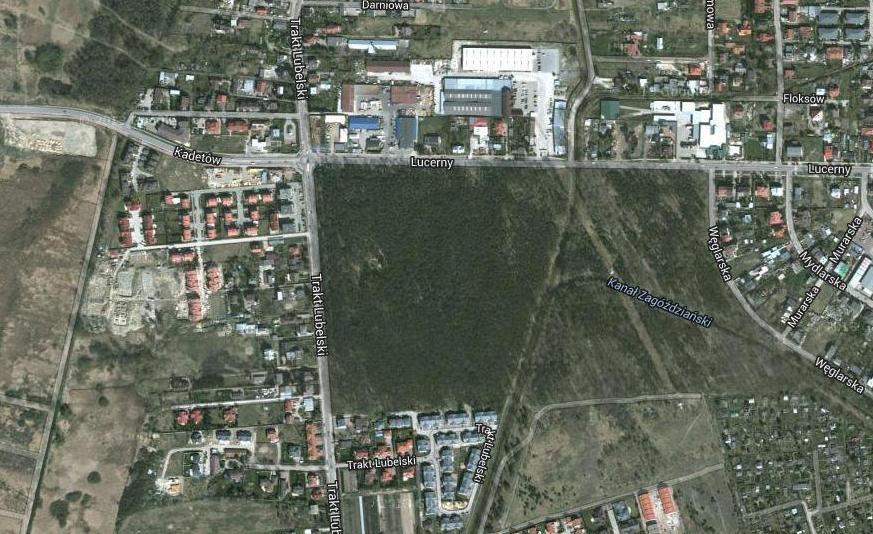 Okolice ulic Trakt Lubelski i Lucerny. Fot Google Maps