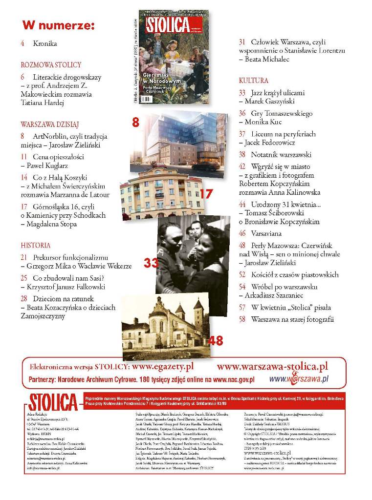 Miesięcznik Stolica - spis treści