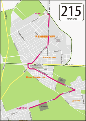 Autobusowa linia 215 w Warszawie