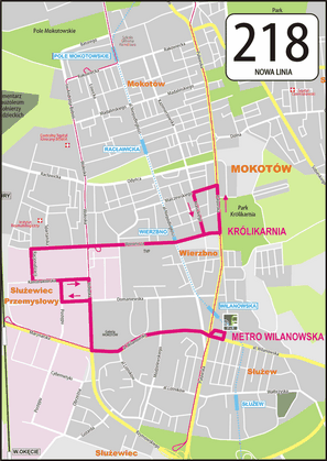 Autobusowa linia 218 w Warszawie
