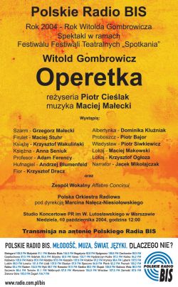 "Operetka" w BISce - plakat (Internet + własne zaangażowanie)