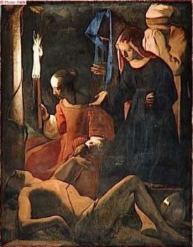 Georges de La Tour, Święta Irena znajduje ciało św. Sebastiana, Louvre, Paris (Zamek Królewski)
